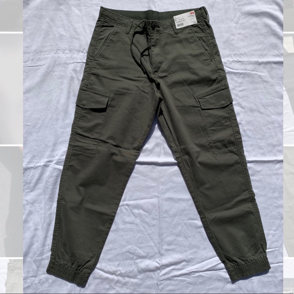 UNIQLO EZY JOGGER CARGO PANTS MEDIUM DARK GREEN